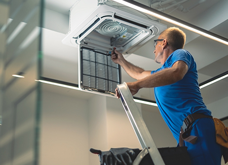 Building maintenance worker